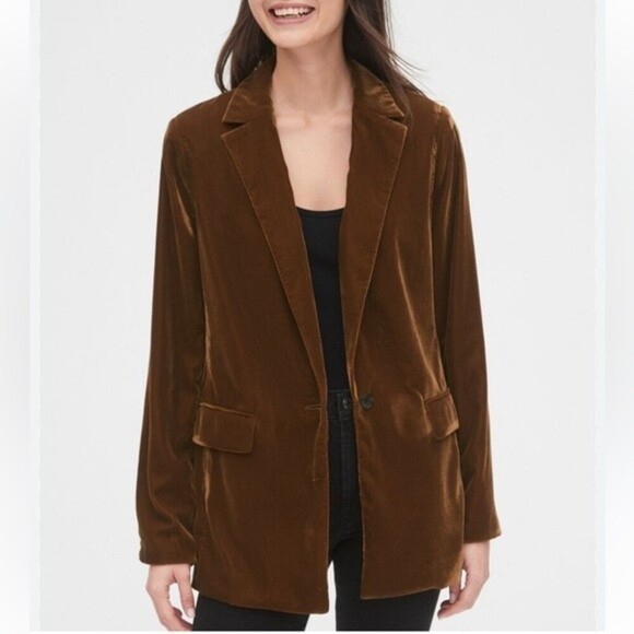Gap velvet bronze gold blazer - Picture 1 of 4